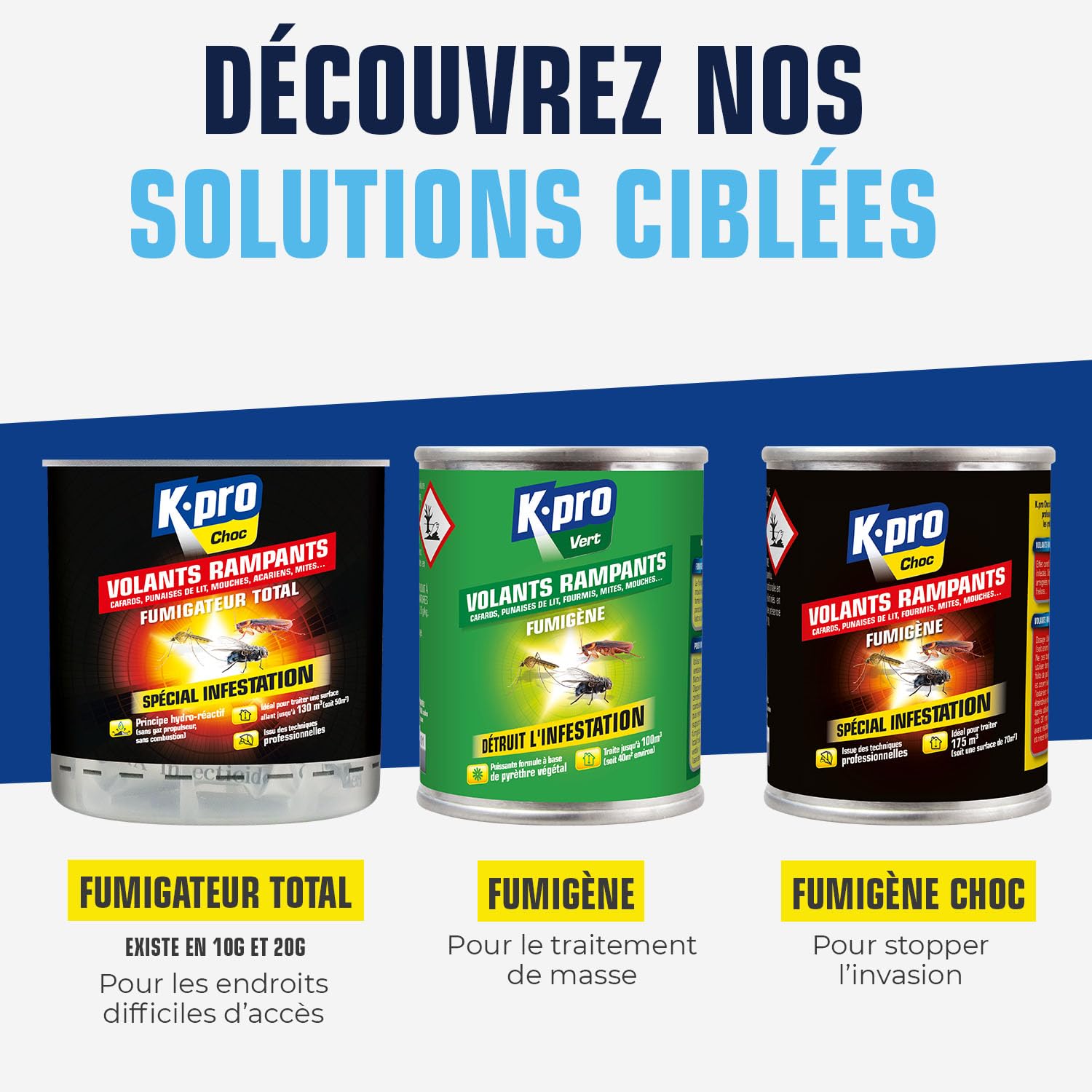 Kapo Fumigène Spécial Infestation Tous Insectes - 60 gr - Idéal pour Eliminer Tous les Insectes - Effet Radical et Longue Durée - pour 130m3