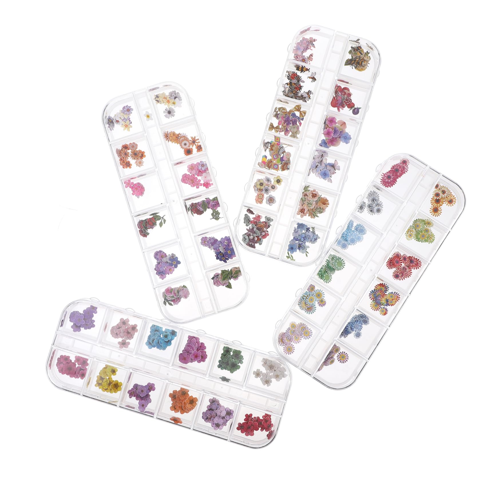 2 Set Scatole Adesivi Unghie Con Fai Da Te Nail Art Accessori Per Manicure Per I Disegni Primavera E Estivi Vari Disegni 4Scatole*2