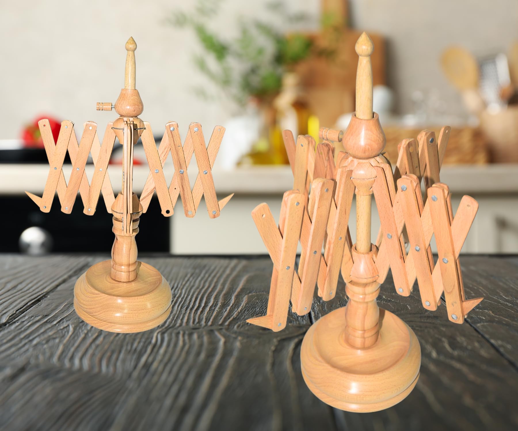 Naaz Wood arts® Beech Wood Yarn Ball Winder with Swift Winder and Yarn Rolling Holder or 2 Pcs Knitting Knitting Hooks Crocheting Handcrafted (Yarn Ball Winder).