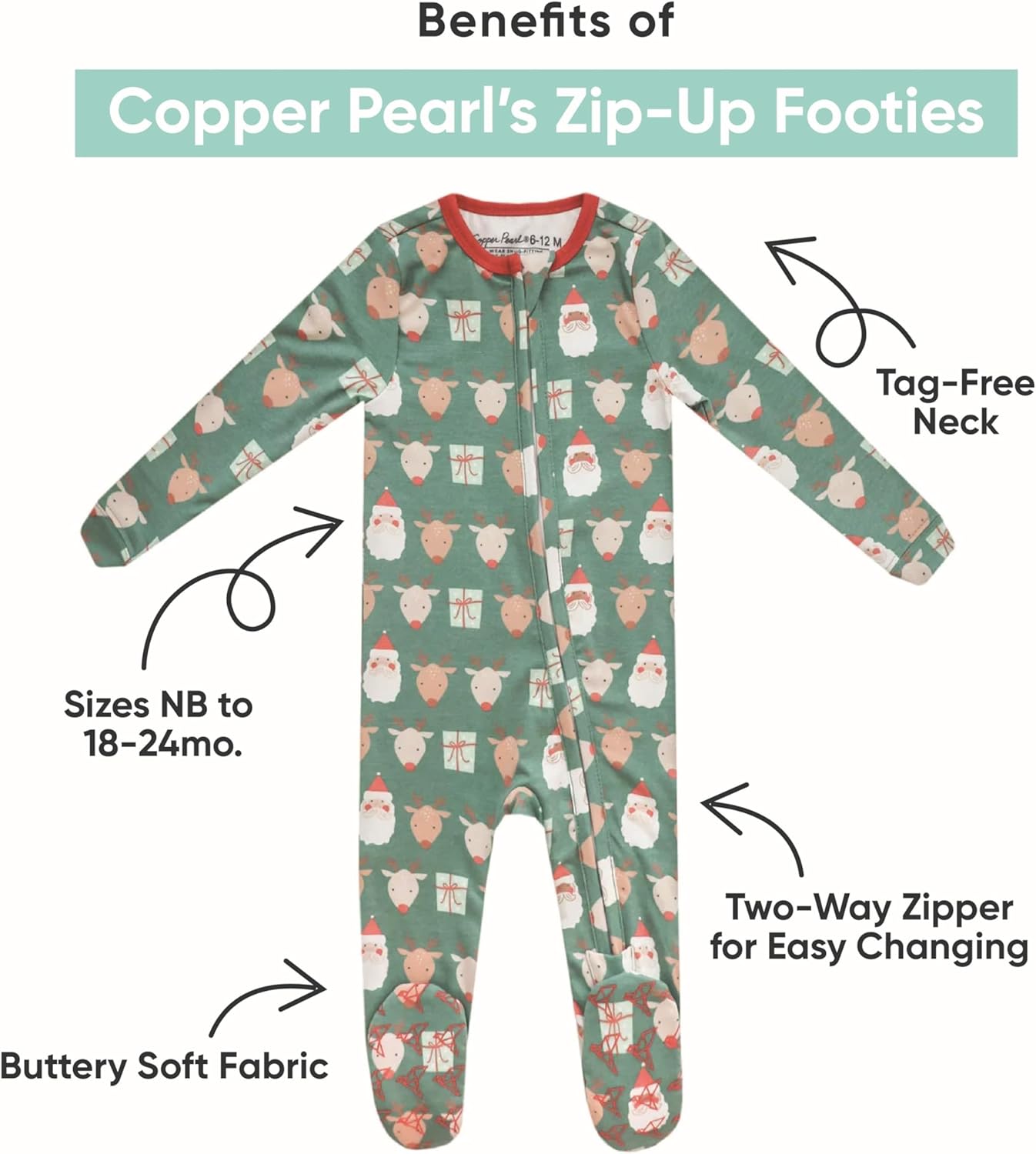Copper Pearl, Zip-up Footie, Solids