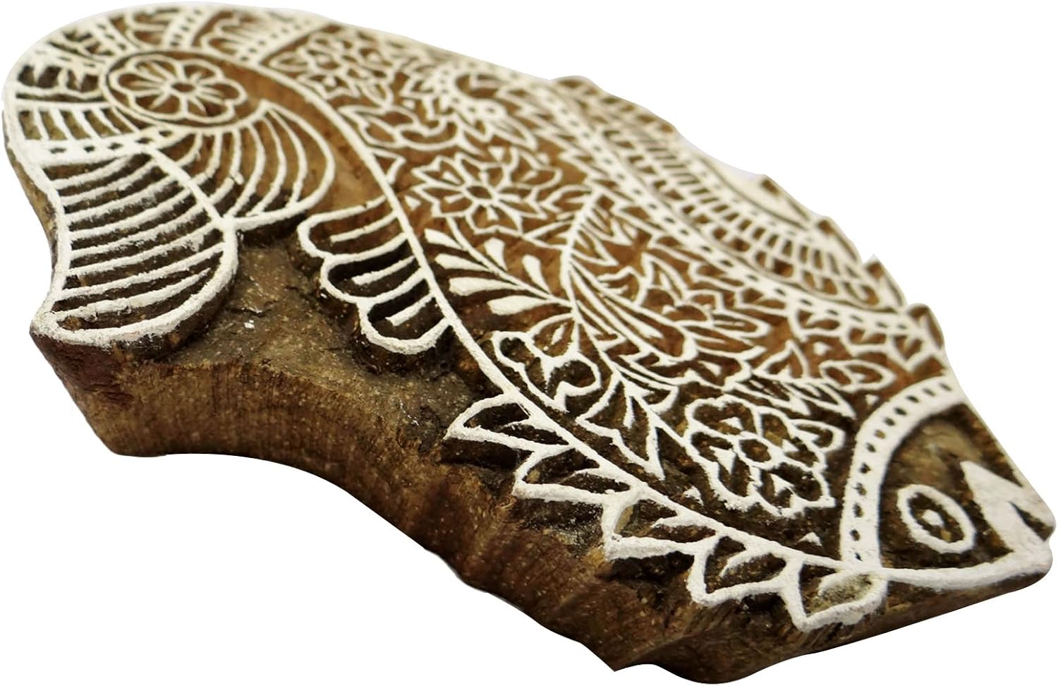 Handmade Wooden Block Textile Printing On Fabric Stamp Fish Design Fine Art