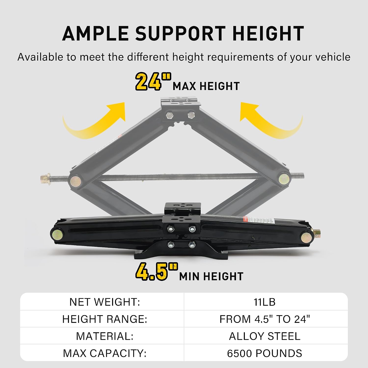 RV Scissor Jack Stabilizer 7500lbs Heavy Duty 24" RV Trailer Stabilizer Leveling Scissor Jack for RV Camper with Crank Handle (New 24’‘ 2pc)