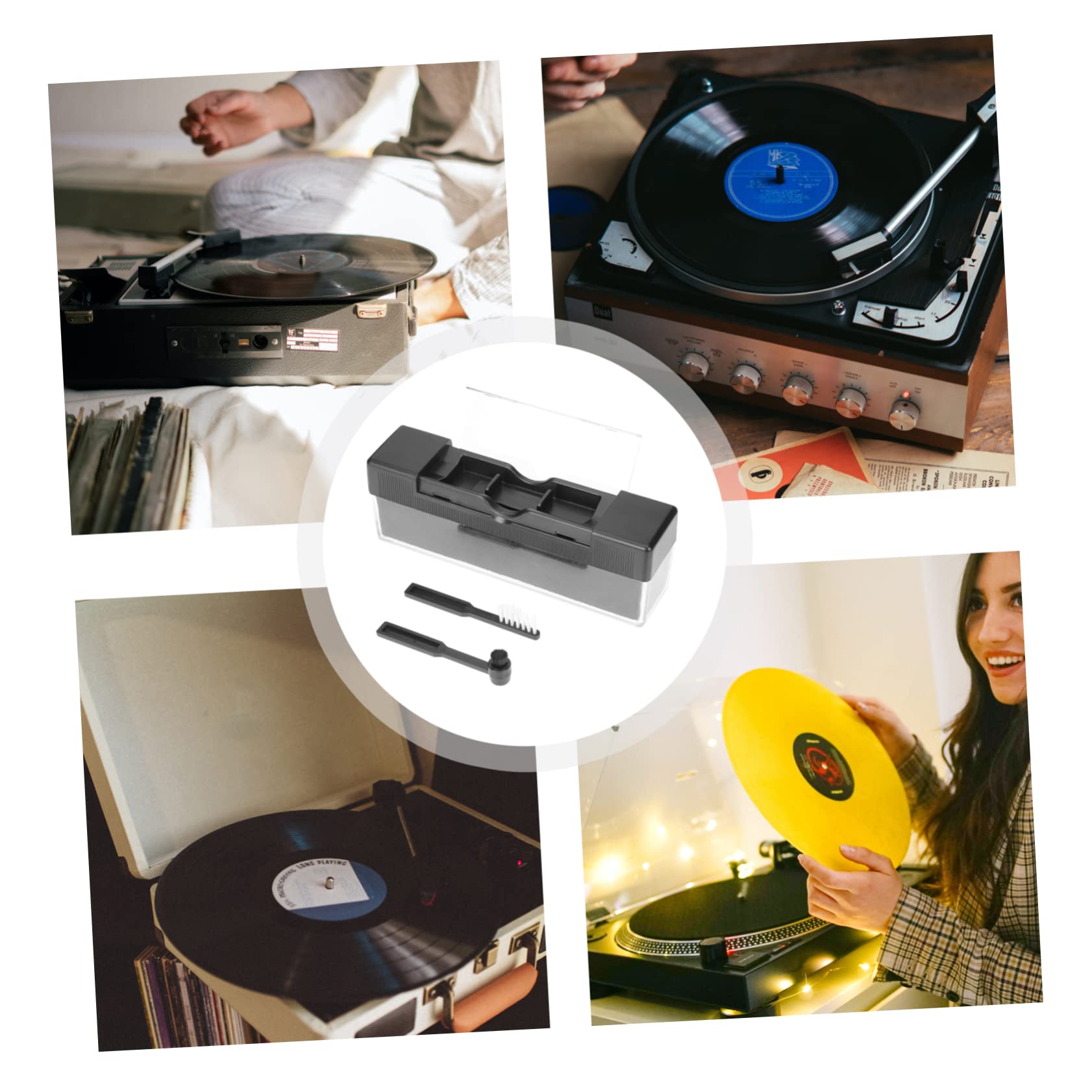ARTIBETTER Kit De Nettoyage Pratique pour Vinyles 4 Ensembles : Brosse en Vinyle pour Sûrs Anti-Rayures Prolonge L'écoute De La Platine
