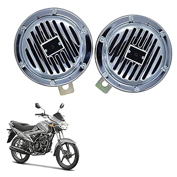 Vagary Bikes Horn Loud Air Horns Motorbike Classic Horns (Set of 2) for Suzuki Hayate