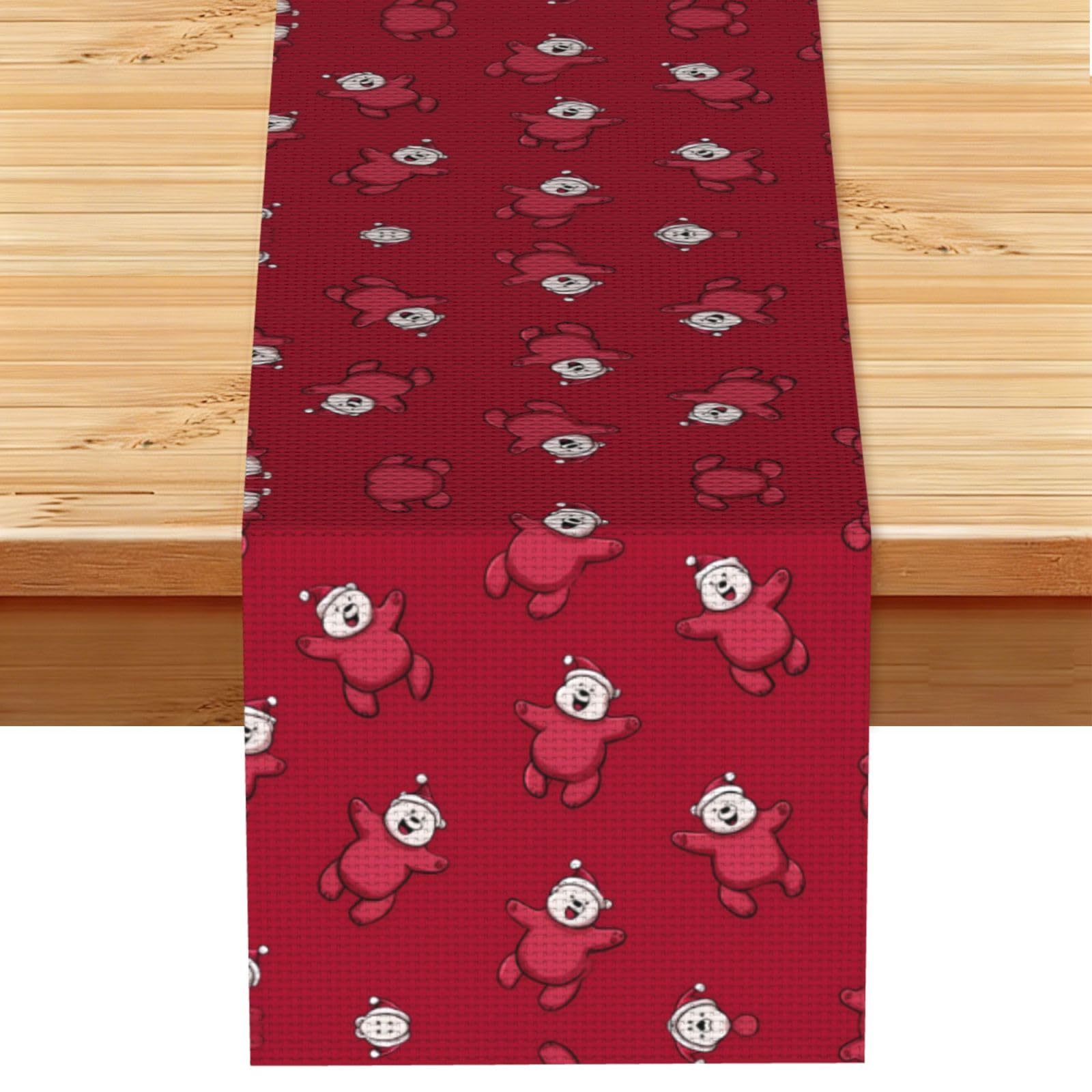 Illustration Bear Linen Feel Table Runner Wedding Party Home Decoration