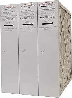 20x20x4 (4 3/8) FC100A1011 MERV 11 H/W Replacement : Actual Size : 19 15/16" x 19 3/4" x 4 3/8" Case of 3 Manufactured in Canada by FurnaceFilters.Ca