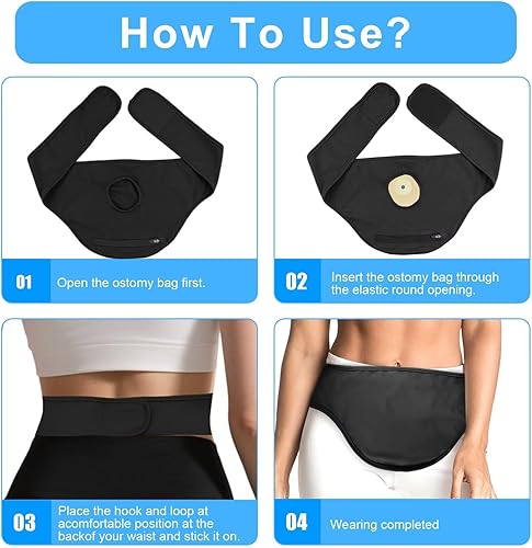 Miniatura 5 de Cinturón de ostomía para hombres y mujeres, fundas de bolsa de ostomía de viscosa de bambú, cinturón de colostomía para deportes y natación,