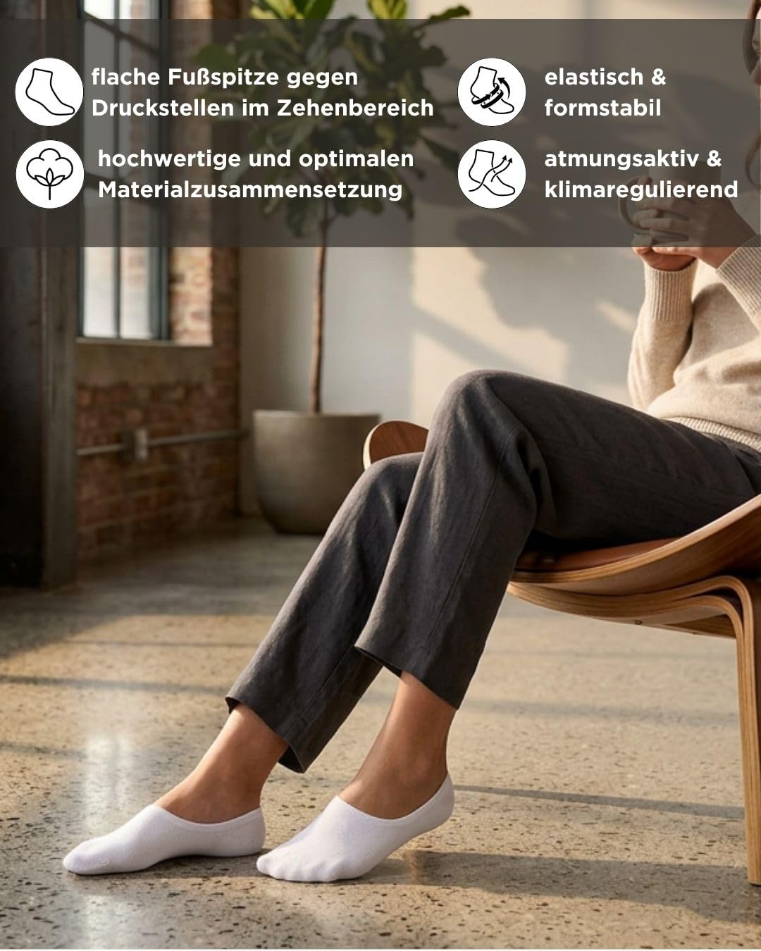 sockenkauf24 10 Paar Füßlinge für Damen & Herren - Unsichtbare Sneaker Socken aus atmungsaktiver gekämmter Baumwolle mit Silikonpad gegen Verrutschen