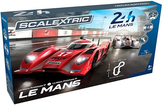 Scalextric C1368 Le Mans Sports Cars Set - Mains Power Slot Car Race Track Sets, 1:32 Scale Set, Electric Racing Toys for Adults or Kids, Racetrack Games, Cars Gifts for Boys or Girls Age 8+