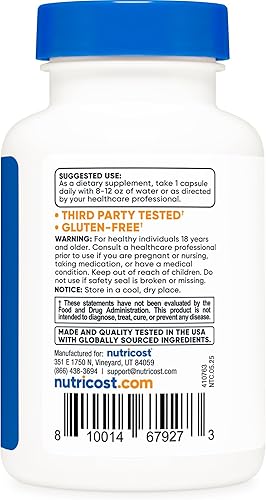 Miniatura 3 de Nutricost KSM-66 Extracto de raíz de Ashwagandha 600 mg, 60 cápsulas vegetales (3 botellas) - 5% Withanólidos - con BioPerine