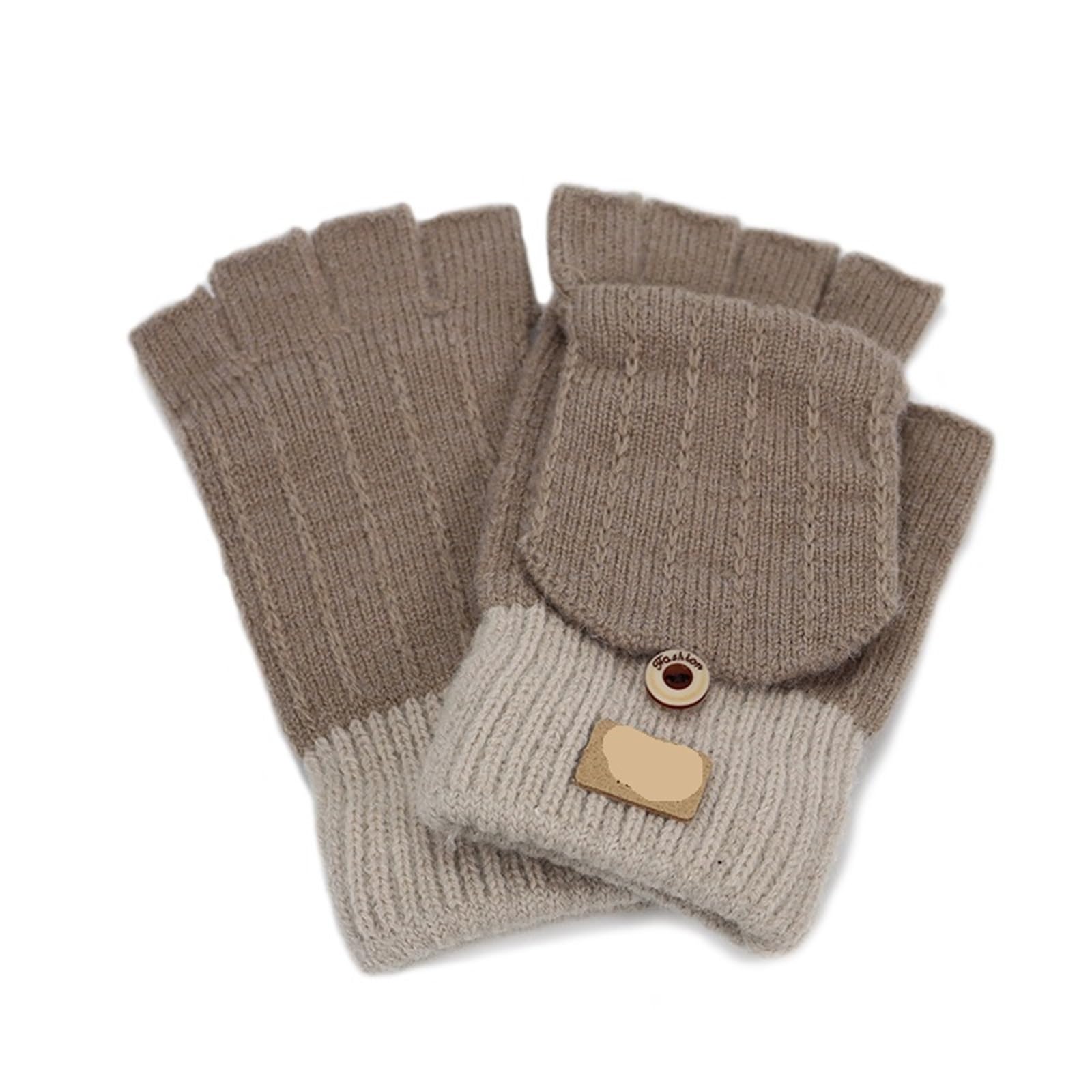 Guantes De Punto Guantes de Invierno sin Dedos for Mujer con Cubierta Protectora for sólido Unsex Hombres cálidos para Caminar Y Correr