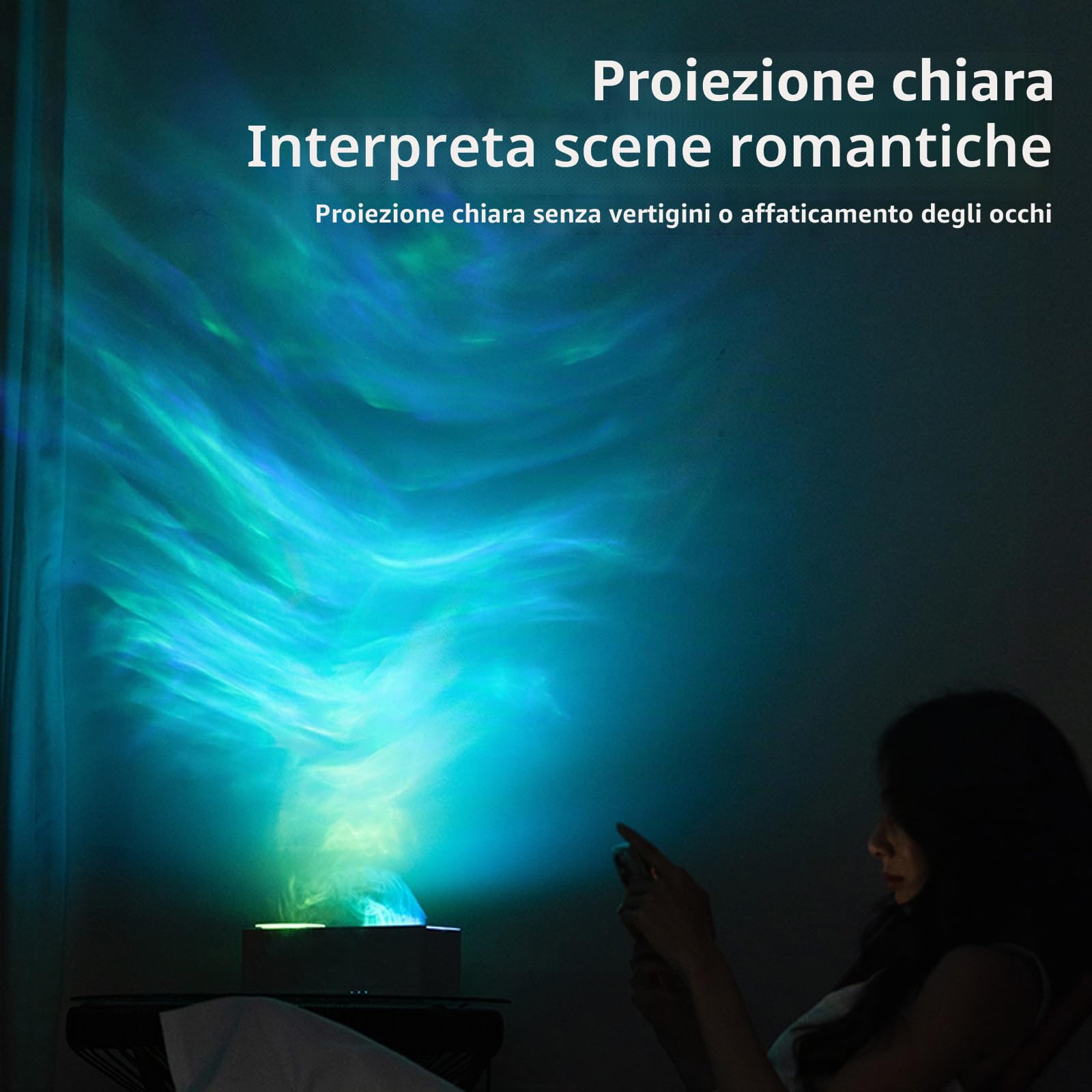 Diffusore di aromi a fiamma con proiezione del cielo stellato, diffusore di oli essenziali, umidificatore da 150 ml con telecomando, timer, spegnimento automatico senza acqua, per casa, ufficio