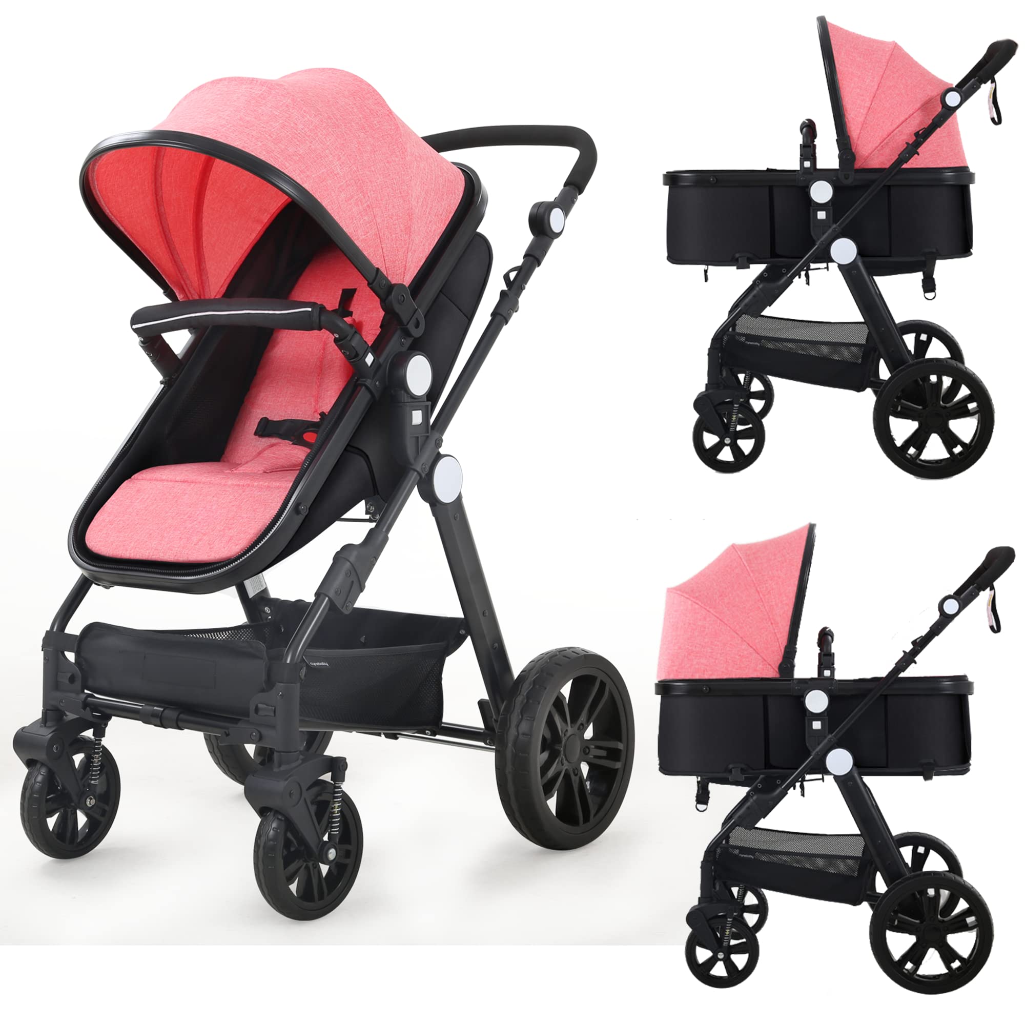 Baby Stroller Newborn Carriage Infant Reversible Bassinet to Luxury Toddler  Vista Seat for Boy Girl Compact Single All Terrain Babies Pram Strollers