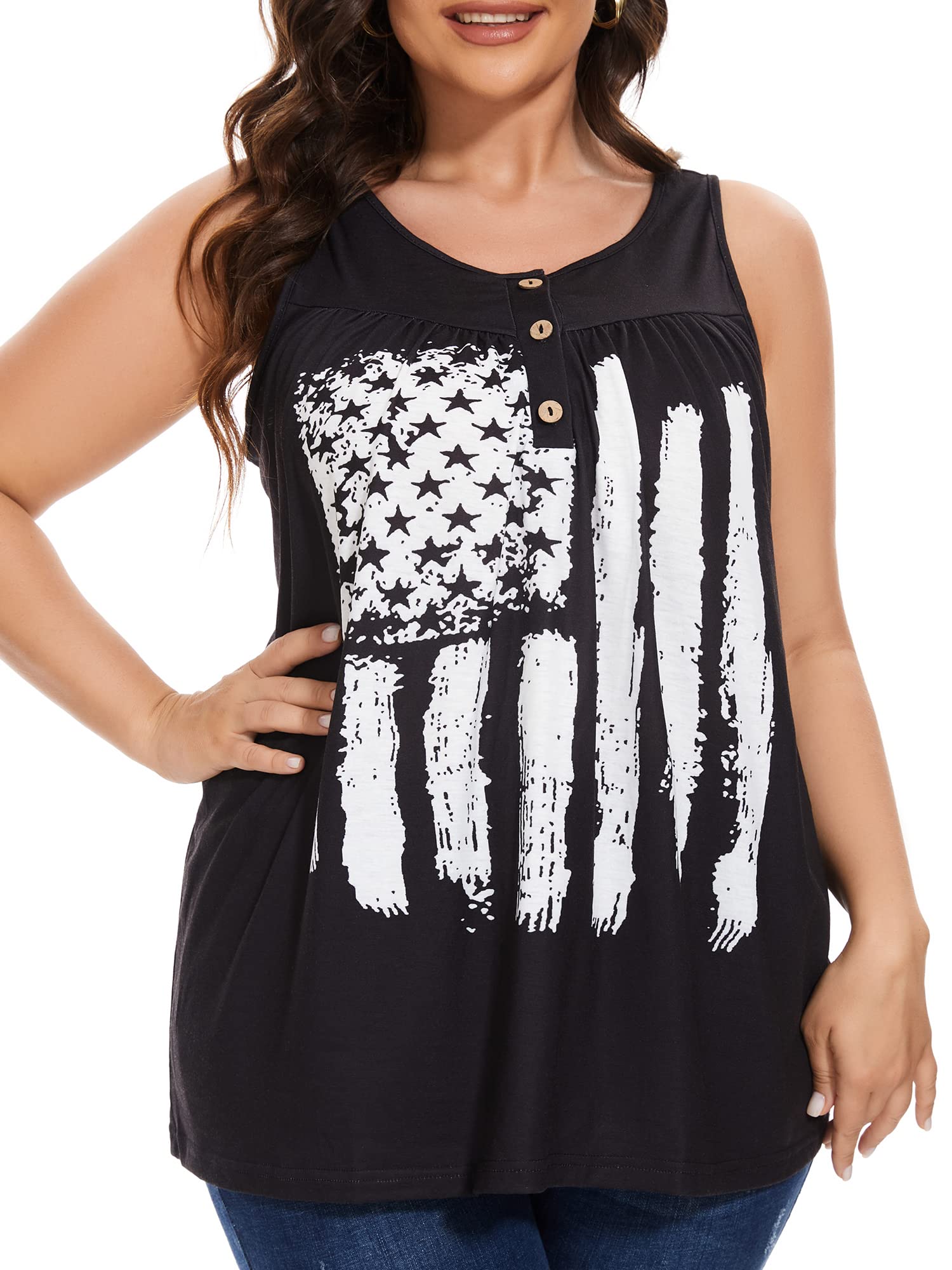 Ovokcina women s american usa flag patriotic 4th of july tops tank