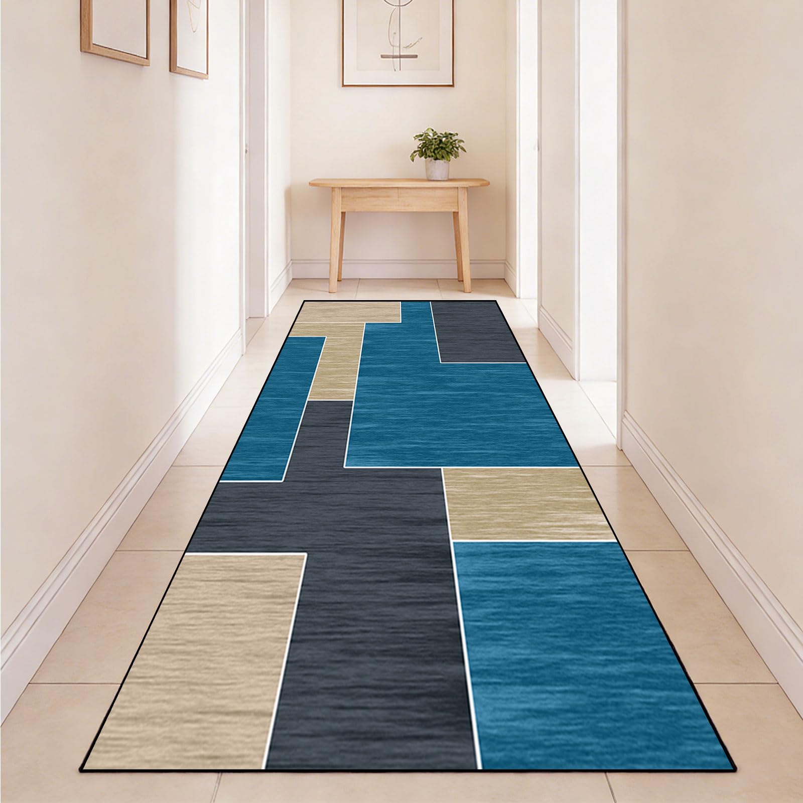 Tappeto Passatoia Cucina 90 x 150 cm Lavabile Antiscivolo Moderno Tappeto a Passatoia Resistente Facile da Pulire per Corridoio Soggiorno Lavanderia, C