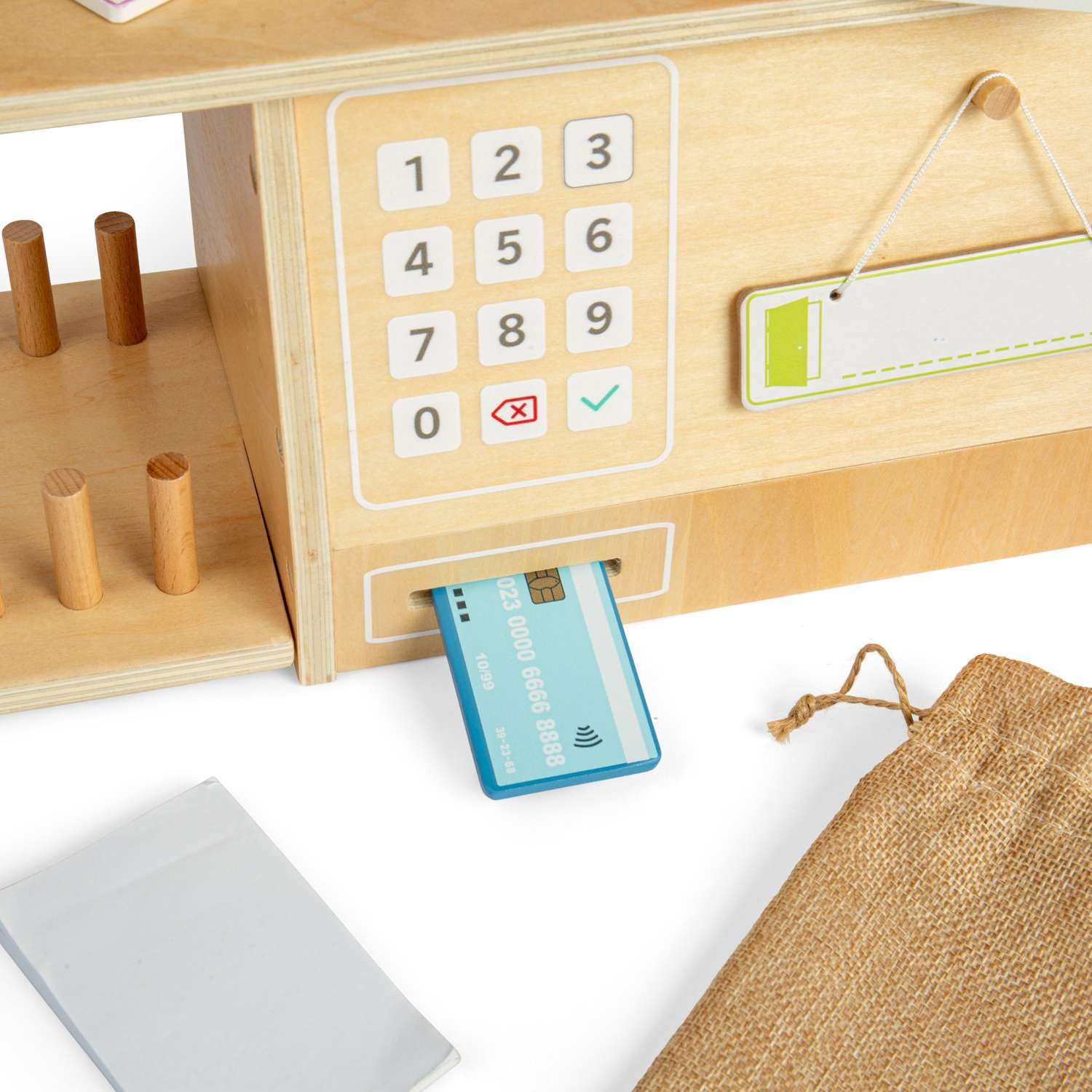 Bigjigs Toys Postamt-Spielset - 20-teiliges Holz-Postspielset, Rollenspielsets und Zubehör für Kleinkinder, Rollenspiel-Geschenke für Kinder ab 3 Jahren