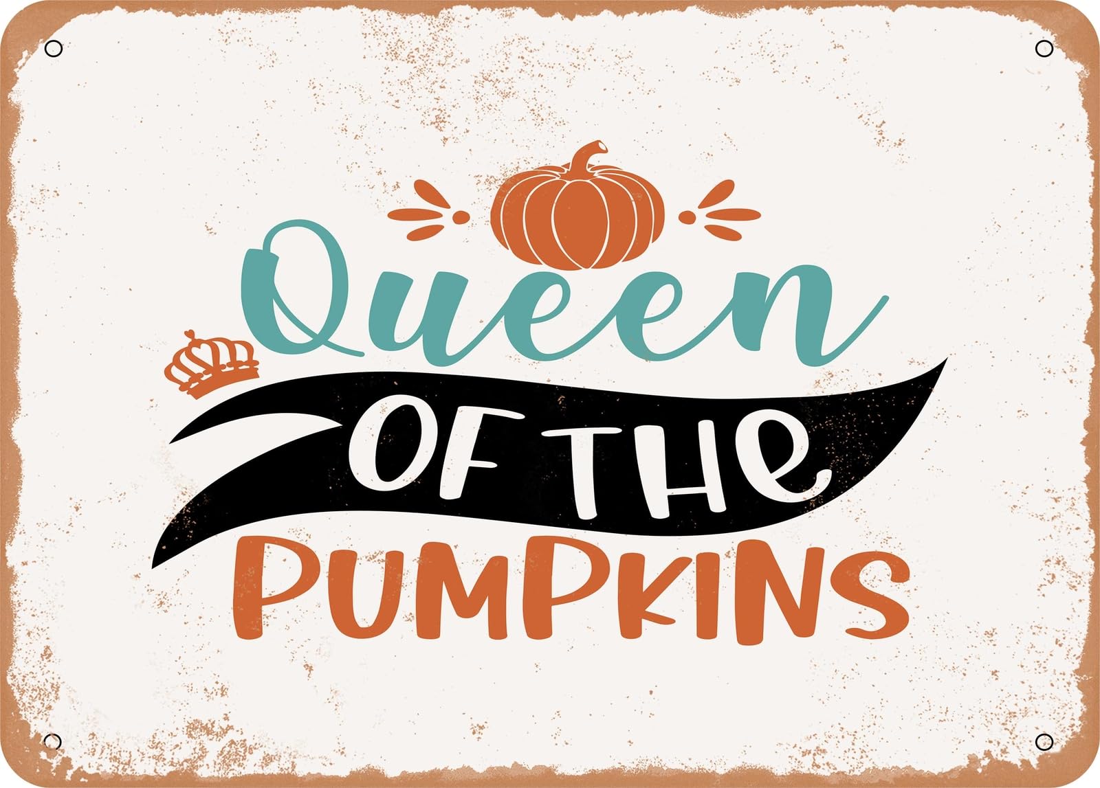 Miaomansenstore Metal Sign - Queen Of The Pumpkins - Vintage Look Sign Home Decor