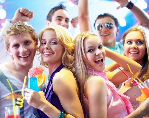 Miniatura 6 de 100 popotes para beber paraguas, pajitas de plástico para fiestas, popotes tropicales hawaianos flexibles, flexibles, para cóctel, playa, Luau, bar,