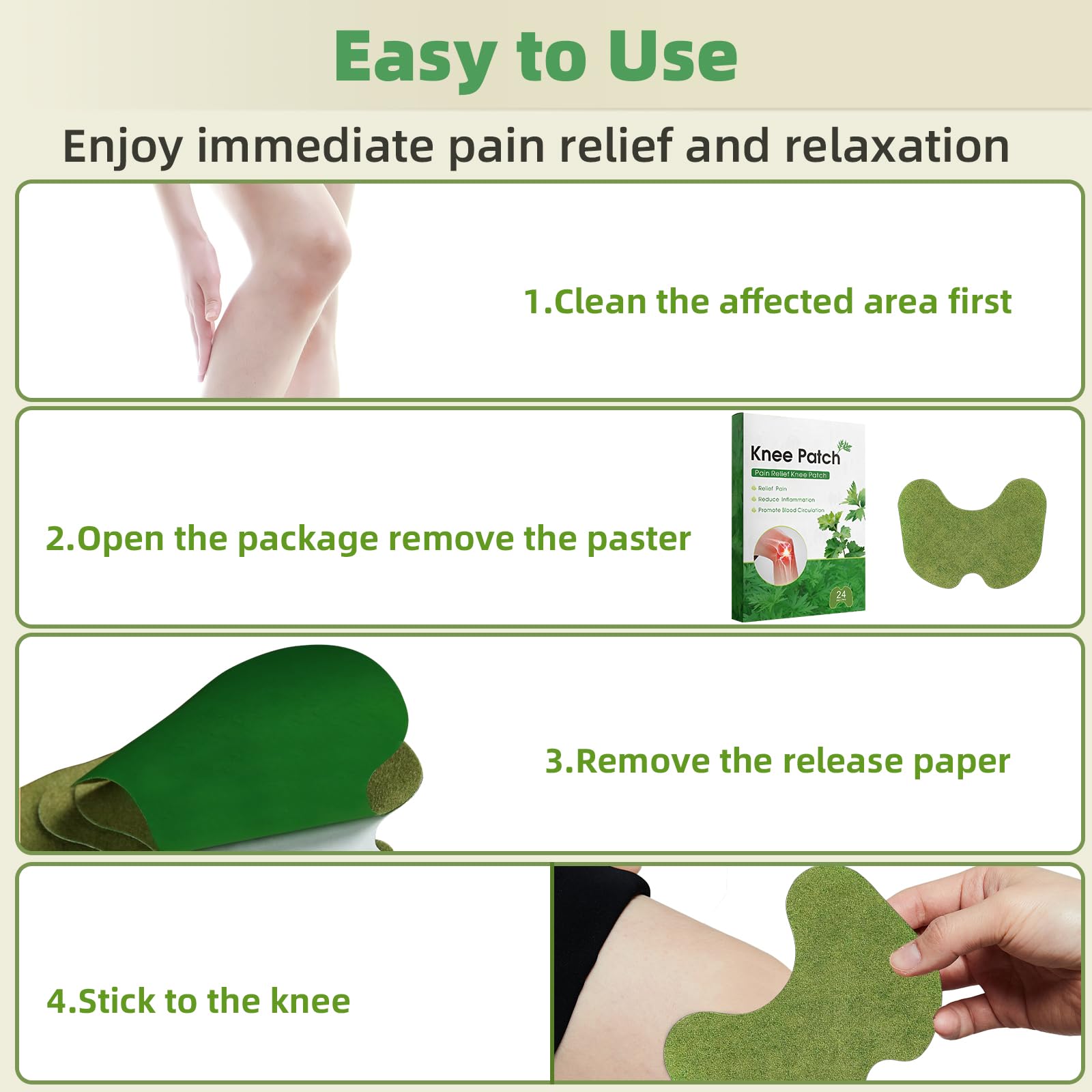 Luckyoon Pain Relief Patches 40 Pcs, Worwood Knee Pain Relief Patches - View #12