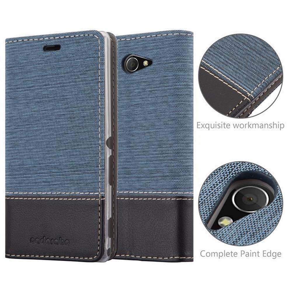 Custodia Cadorabo Libro Per Sony Xperia M2 / M2 Aqua – Nero Cometa – Con Funzione Stand E Chiusura Magnetica – Stile Portafoglio