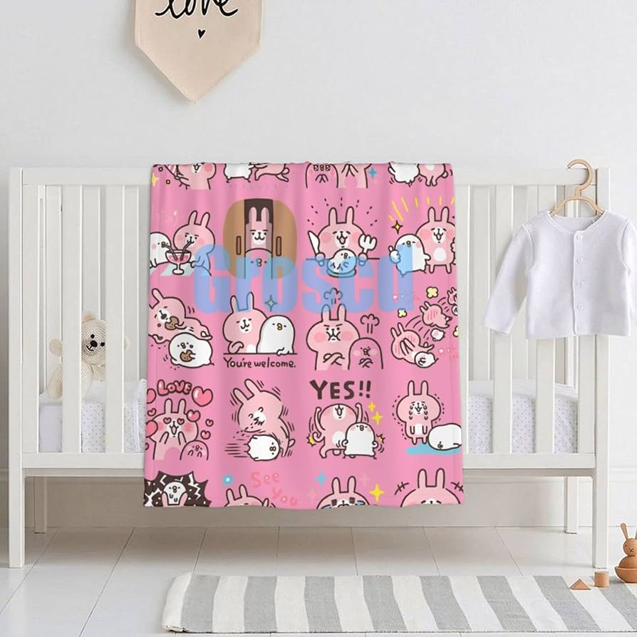 Amazon.co.jp: カナヘイ-ウサギ柄-(2) ベビー 新生児 赤ちゃん用 毛布