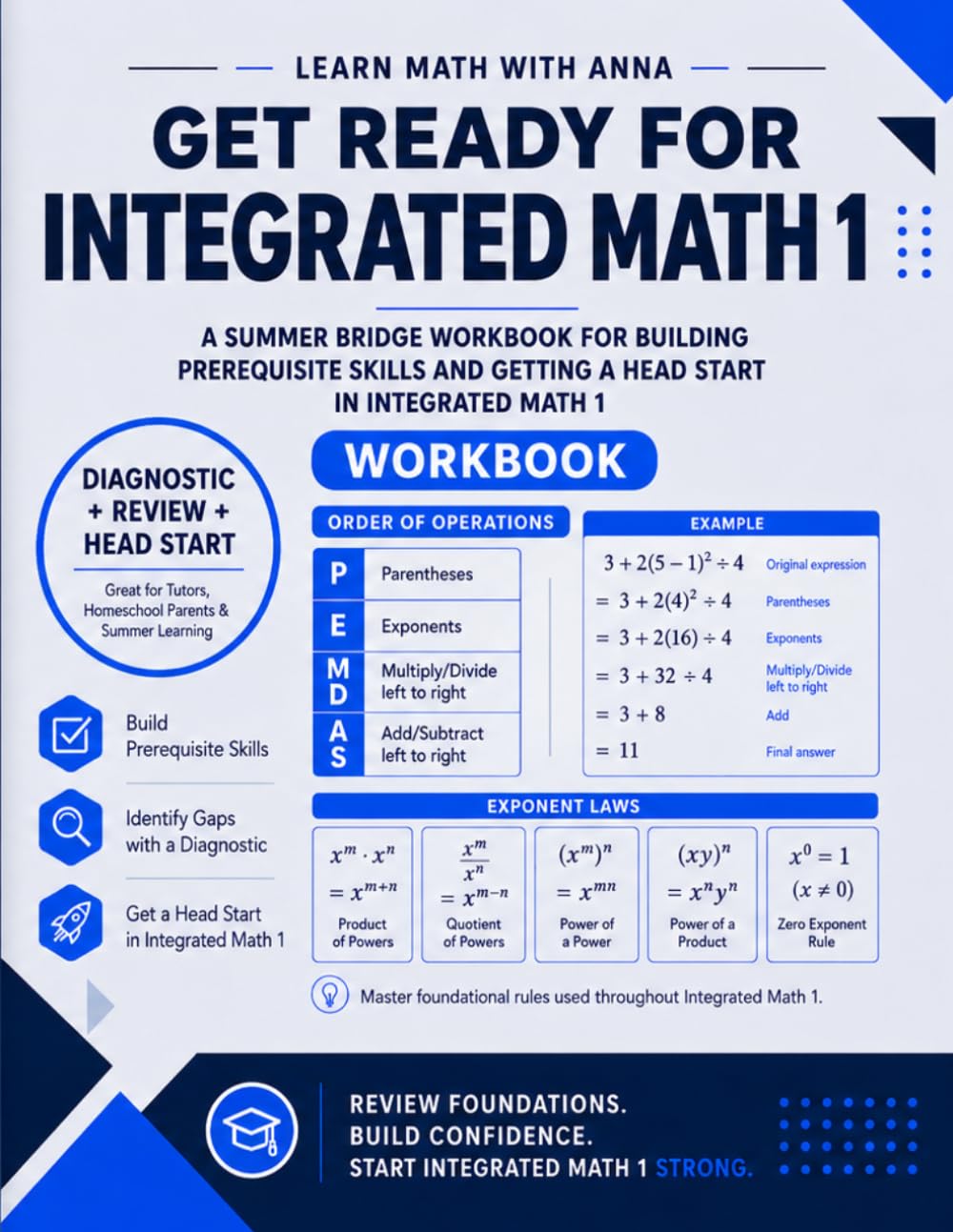 Get Ready for Integrated Math 1: A Summer Bridge Workbook: For Building Prerequisite Skills and Getting a Head Start in Statistics (Get Ready for Math Class)