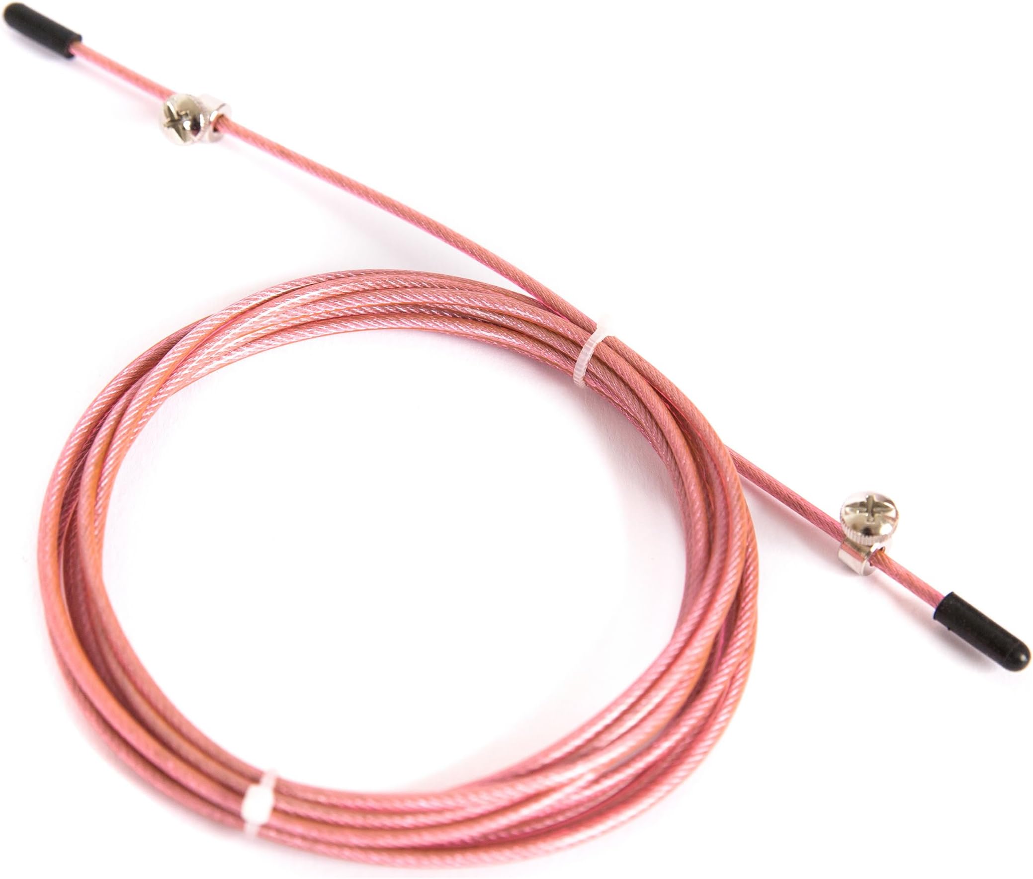 Spare Replacement Jump Rope Custom Wire Cable โ10ft / 3m โ Black, Red, Pink, Blue - Adjustable Length with Screws and End Caps Included - 2.5mm Thickness โ Suitable for CSX Pro Speed 3000, CSX Pro Speed XL
