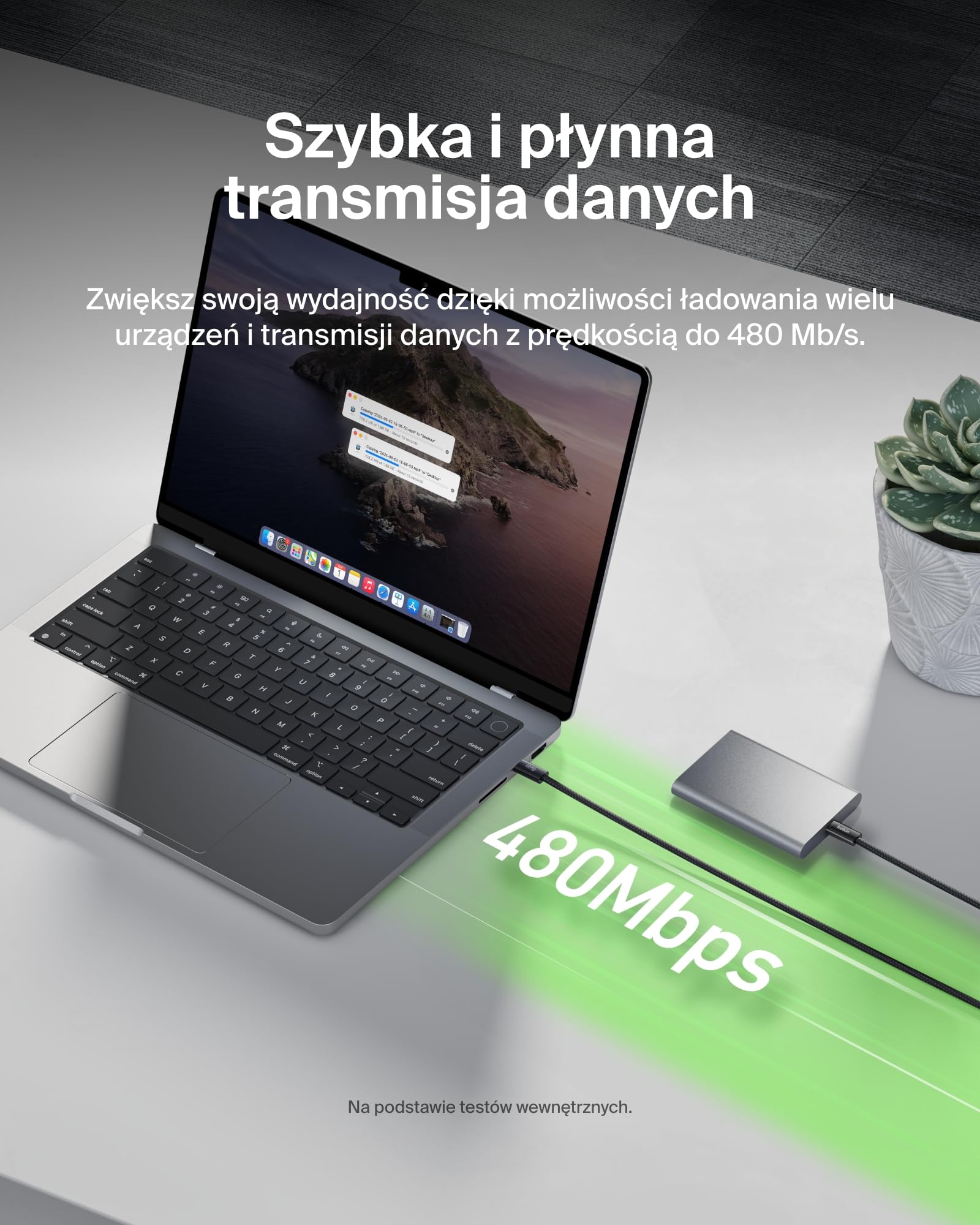 Belkin 2 szt. Kabel w oplocie USB-C na USB-C 60 W o długości 1,5M, – miękki Kabel typu C do szybkiego ładowania urządzeń iPhone serii 17 i 16, Galaxy S25, Pixel 10, iPad Pro i innych – czarny