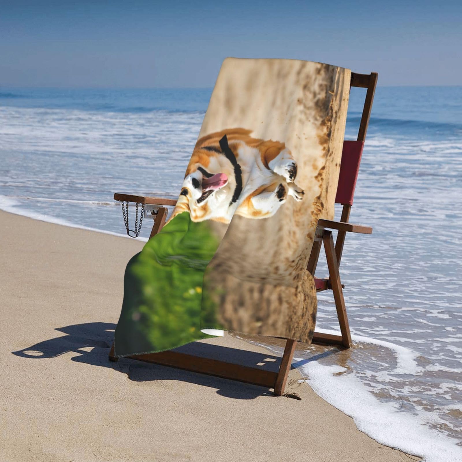 Uroczy nadruk corgi dorośli ponadwymiarowe ręczniki kąpielowe plażowe szybkoschnące miękkie lekkie prezent podróżny