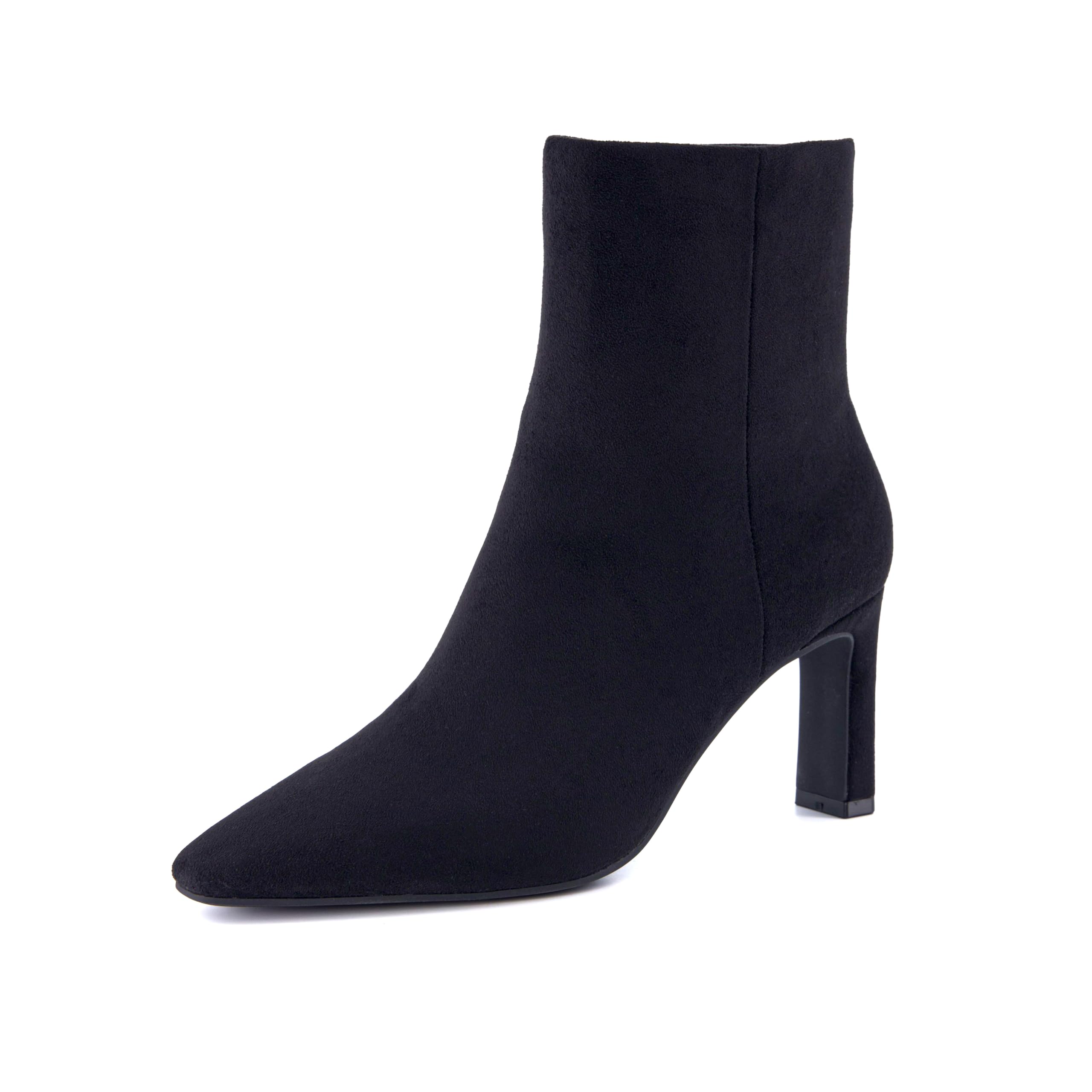 CUSHIONAIRE Giana Ankle Boots for Women with Blade Heel | Vegan Suede Ankle Boots, Comfor…