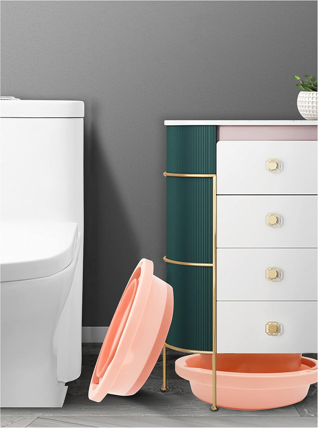 10L (2.6 Gallon) Collapsible Bucket, Folding Bucket，Plastic Water Bucket，Portable Buckets for Cleaning, Bathing, Fishing, Camping（1 Pink） : Health & Household