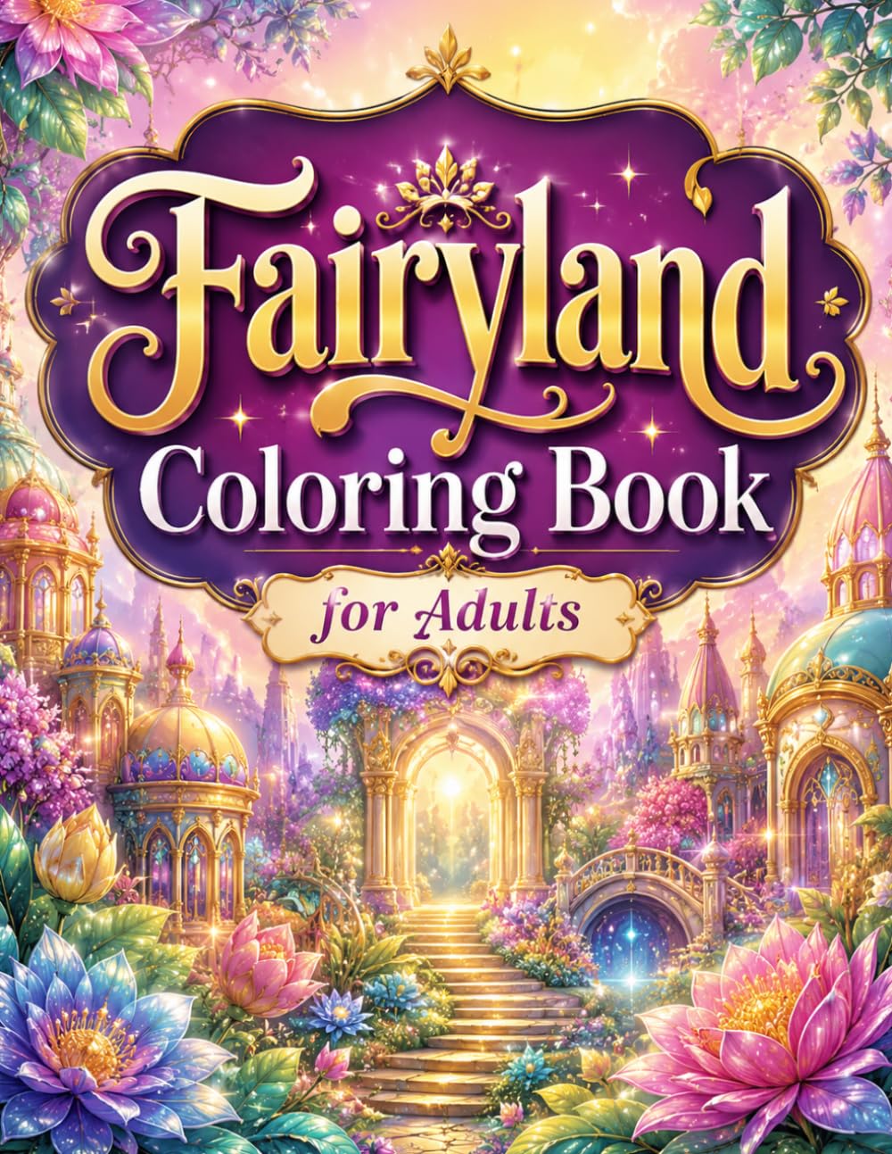 Fairyland Coloring Book for Adults: Escape Into Magical Fairy Houses, Enchanted Forest Villages, Cozy Mushroom Cottages & Dreamy Fantasy Worlds for Stress Relief