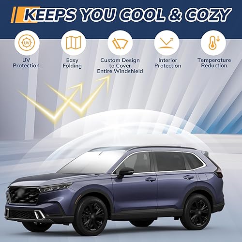 Miniatura 2 de Parasol para parabrisas de ajuste personalizado Honda CR-V 2017 2018 2019 2020 2021 2022 CRV Parasol plegable SUV protector solar delantero máximo