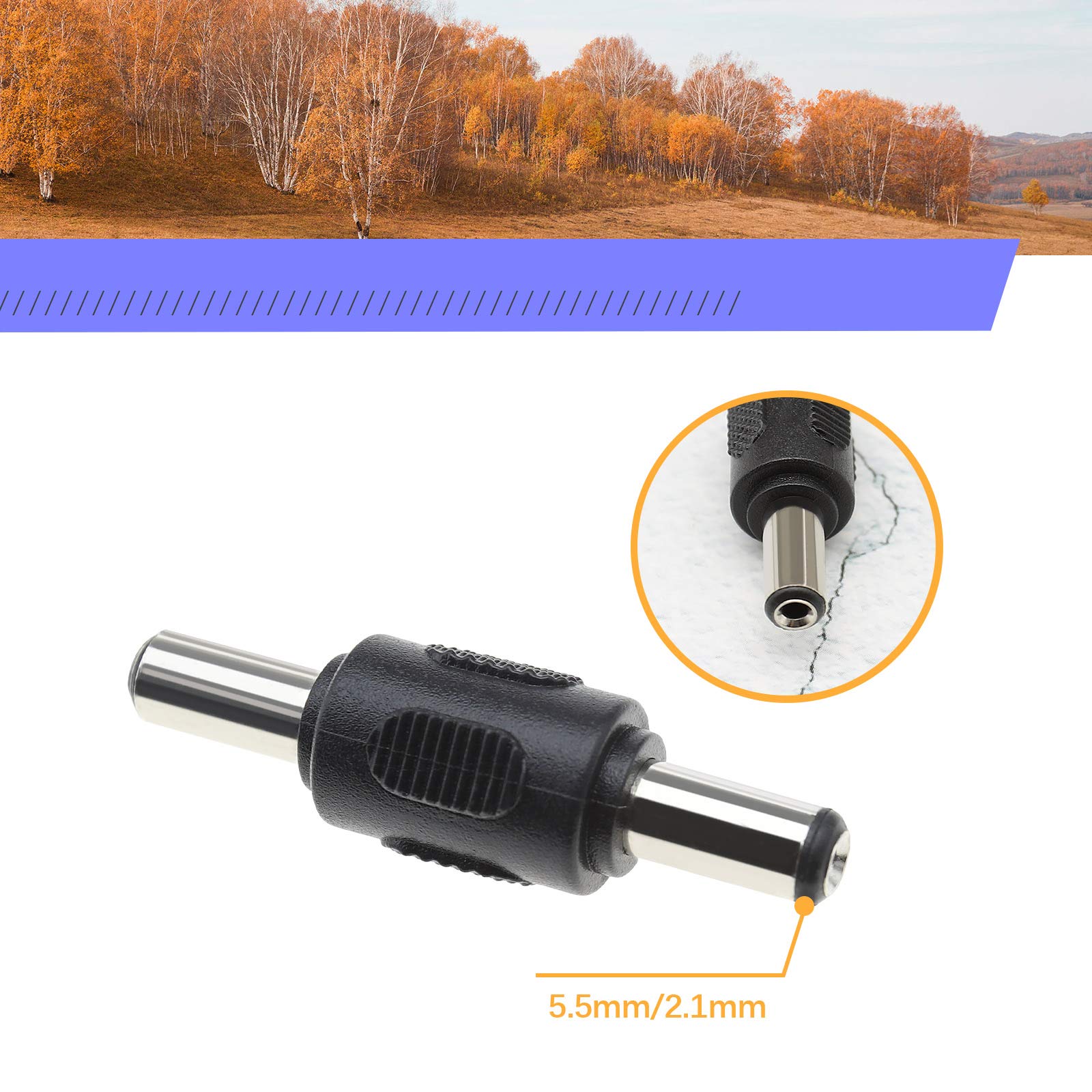 ZER-Adaptateur DC 6.0x4.4 Femelle Vers 5.5x2.1mm Mâle 4 Pièces DC 6.0x4