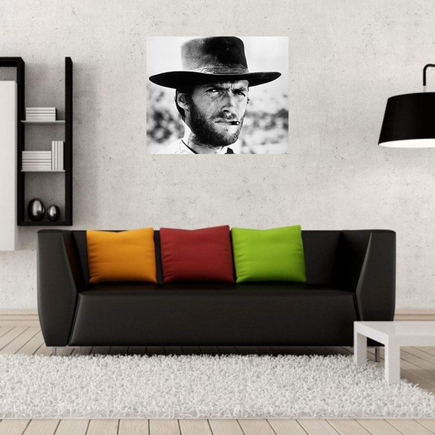 Poster Metallico Clint Eastwood Western – Targa In Stagno 20x30 Cm – Arredamento Vintage Per Bar E Pub