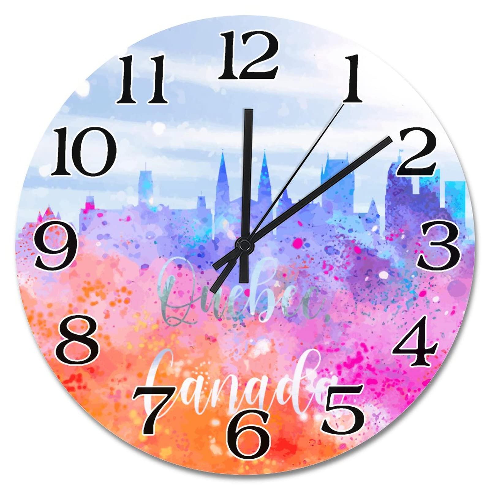 Horloge murale bois silhouette Québec pour revivre la magie des grands espaces