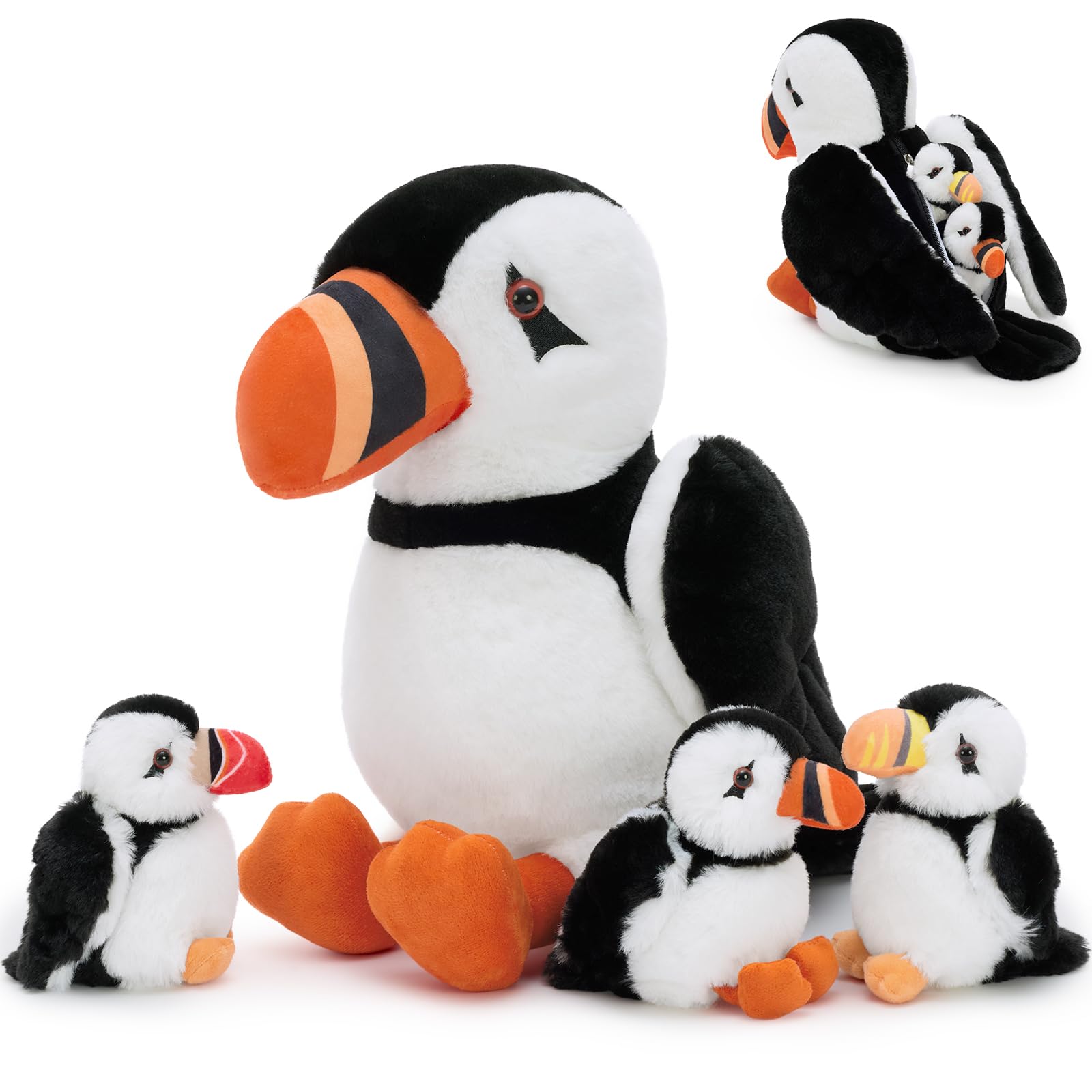 Amazon.com: BENINY 4Pcs Puffin Stuffed Animal Set, 13.7 Inch Mommy