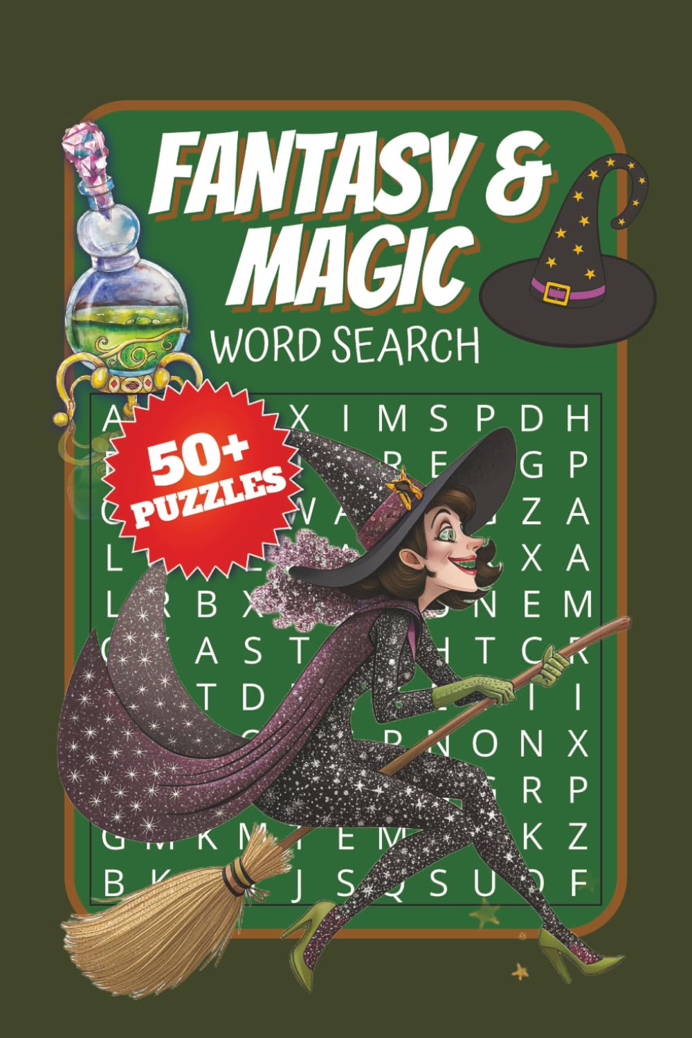 Fantasy & Magic Word Search Puzzle Book: Word Search Puzzle Book about Wizards, Dragons, Golems & more. | 6x9 inches, 110 pages. 50+ Puzzles