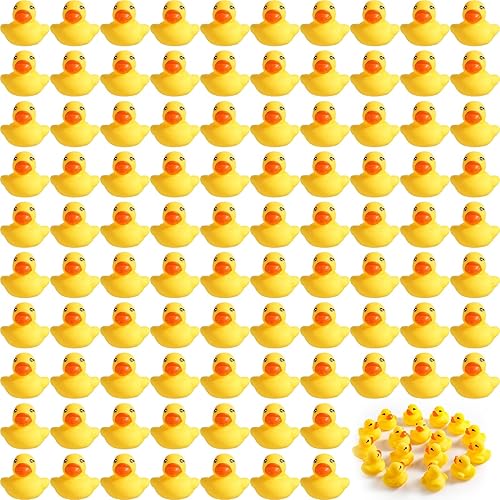 400 mini patos de goma, pequeños patos de goma flotantes, pequeños patos de goma, juguete de baño, pato de goma, decoración de fiesta, divertido