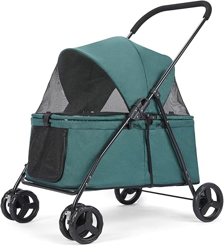 Miniatura 11 de Wedyvko - Cochecito de perro 20% más grande, para mascotas medianas y pequeñas, con bolsas y dispensador para excrementos de perro, bolsa de