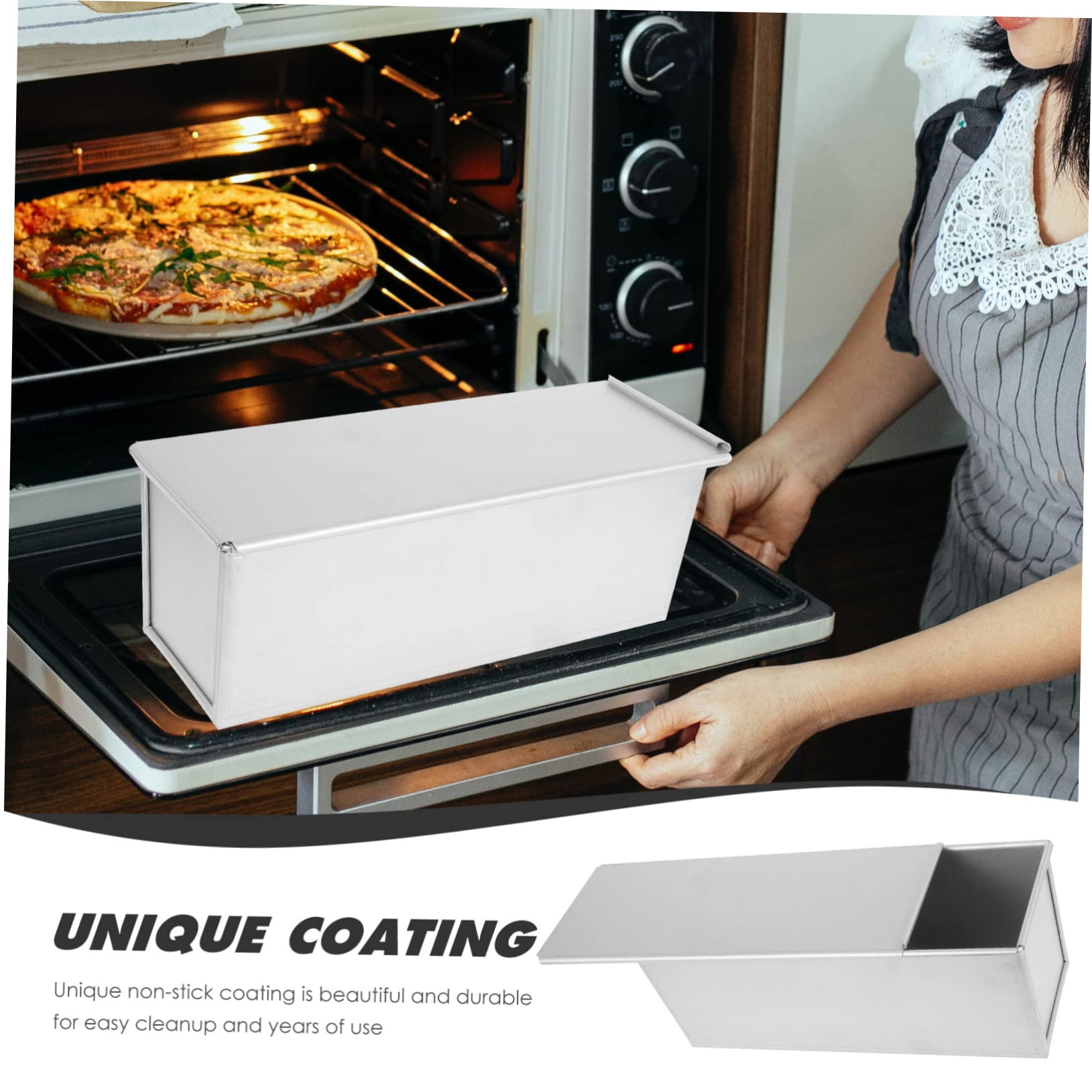 BESPORTBLE Molde para Pan Tapa 1 Pieza Aleación Recubierta Antideslizante | Color Plata, Limpieza Fácil y Reutilizable, Apto para Hogar y Cocina, Uso Seguro