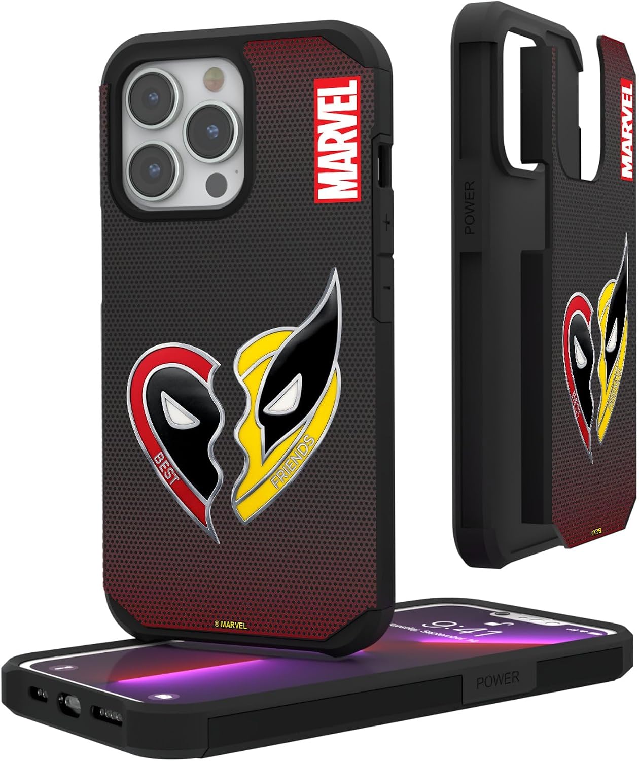Keyscaper Marvel Deadpool Grid Rugged Cell Phone Case for iPhone 16