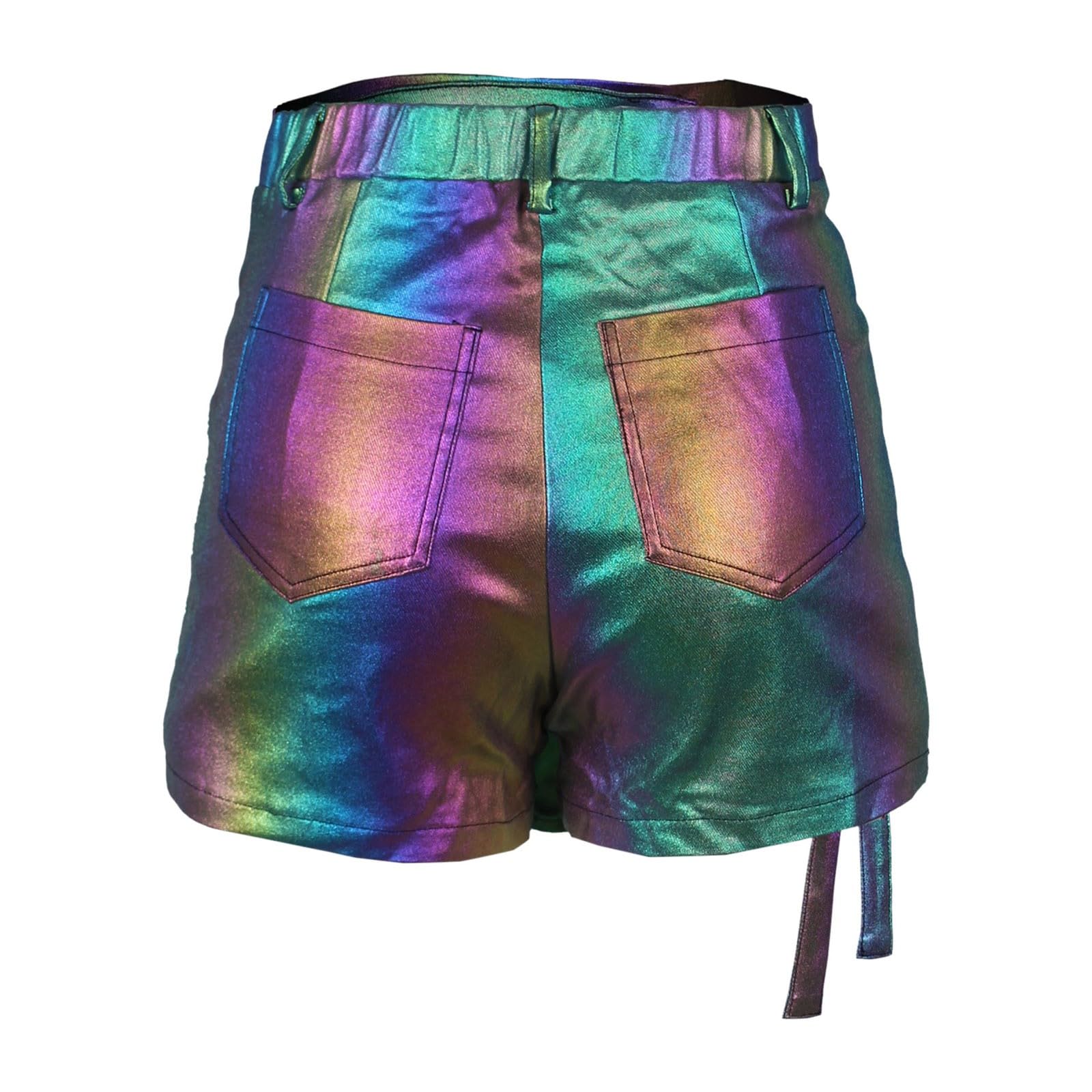 Genérico Pantalones Cortos Sexis de Cuero con Cremallera para Mujer Shorts Modernos de Tiro Bajo con Pantalones Cortos Ajustados y Elegantes