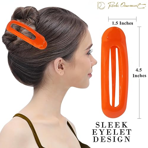 Miniatura 3 de RC ROCHE ORNAMENT 6 pinzas para mujer, diseño de pico de pato clásico, pinzas ovaladas para decoración de cabello, agarre firme, accesorio de