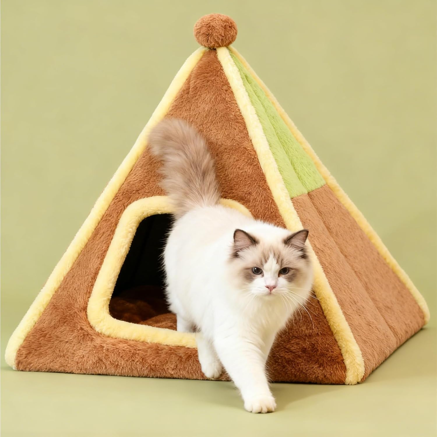 Cat Beds for Indoor Cats, Dog Beds for Small Dogs, Pet Triangle Nest Cat Nest Winter Warm Tent Nest Closed Pet House Cat Nest Villa