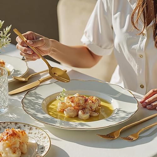 Miniatura 30 de KINGSTONE Juego de cubiertos de 20 piezas para 4, cubiertos de acero inoxidable 18/10, pulido con espejo, apto para lavavajillas, para el hogar