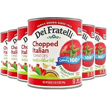 Dei Fratelli Chopped Italian Tomatoes with Herbs and Olive Oil - Vine-Ripened Non GMO, Gluten-Free 28 oz. Cans, 6 pack