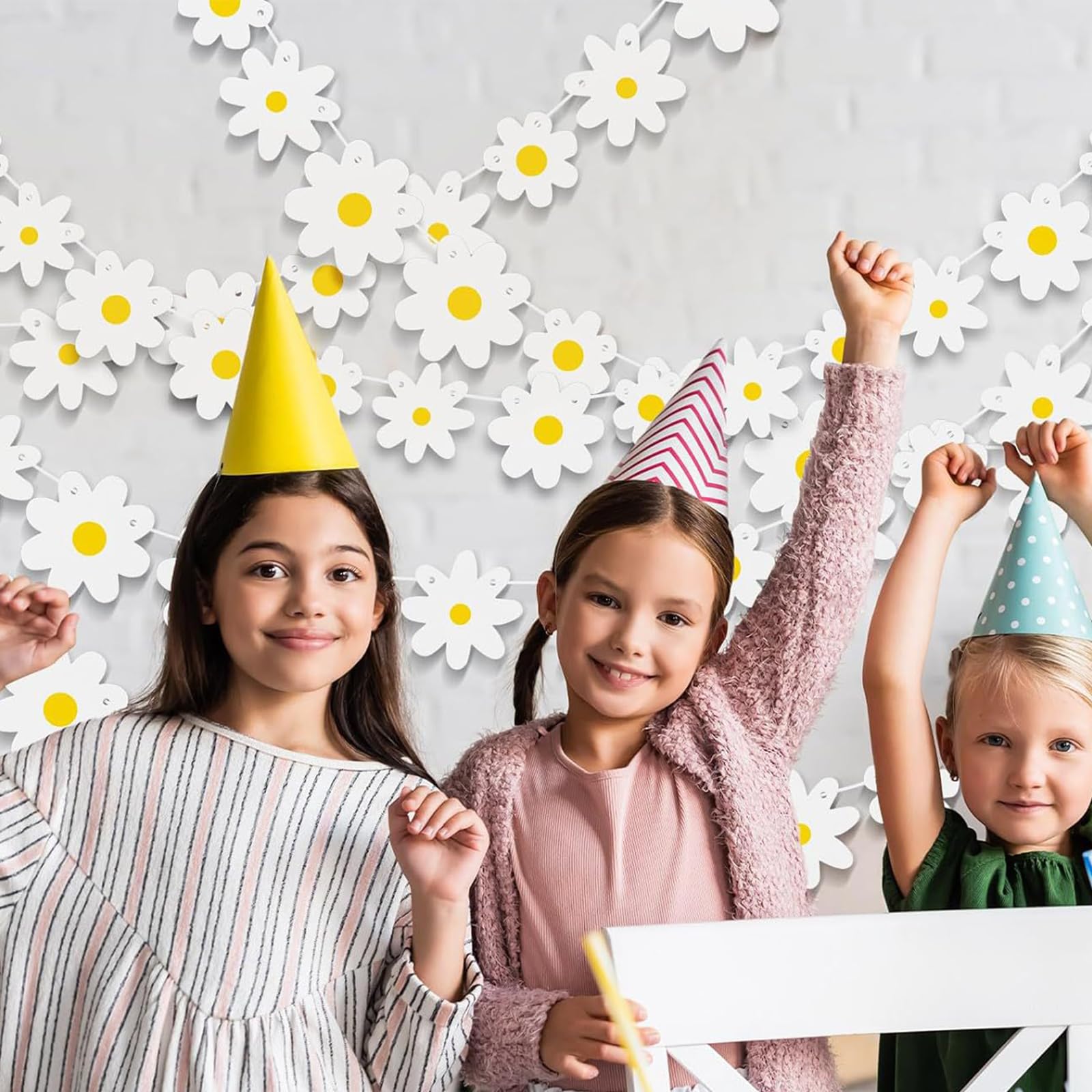 Ghirlanda Decorativa Margherite 3 Pezzi - Striscione Floreale In Carta Per Feste Compleanno Bambini, Stile Boho, Decorazione Estiva - 2