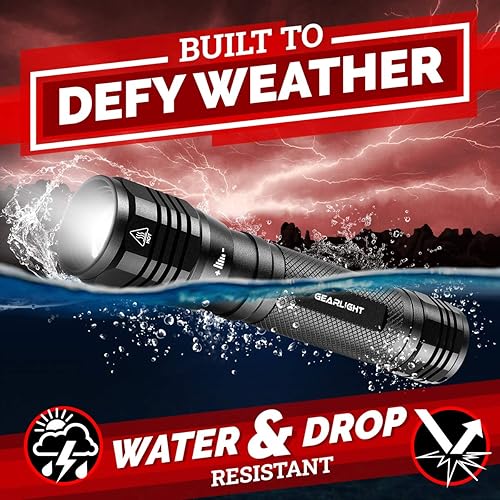 Miniatura 6 de GearLight Linterna LED S2500 - Linternas tácticas extremadamente brillantes y potentes con altos lúmenes para campamento emergencia y uso diario