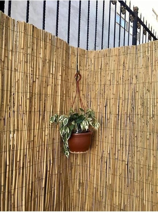 Bambu Çit, 1x5 m, Kahverengi, Kamış Hasır Bahçe Çiti